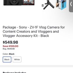 Sony zv-1f Vlogger Kit