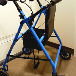 Guardian 250 Lb Capacity Walker Rollator Beautiful Cornflower Blue With All The Bells And Whistles Comes From A Non-smoking 🏡 Home. 