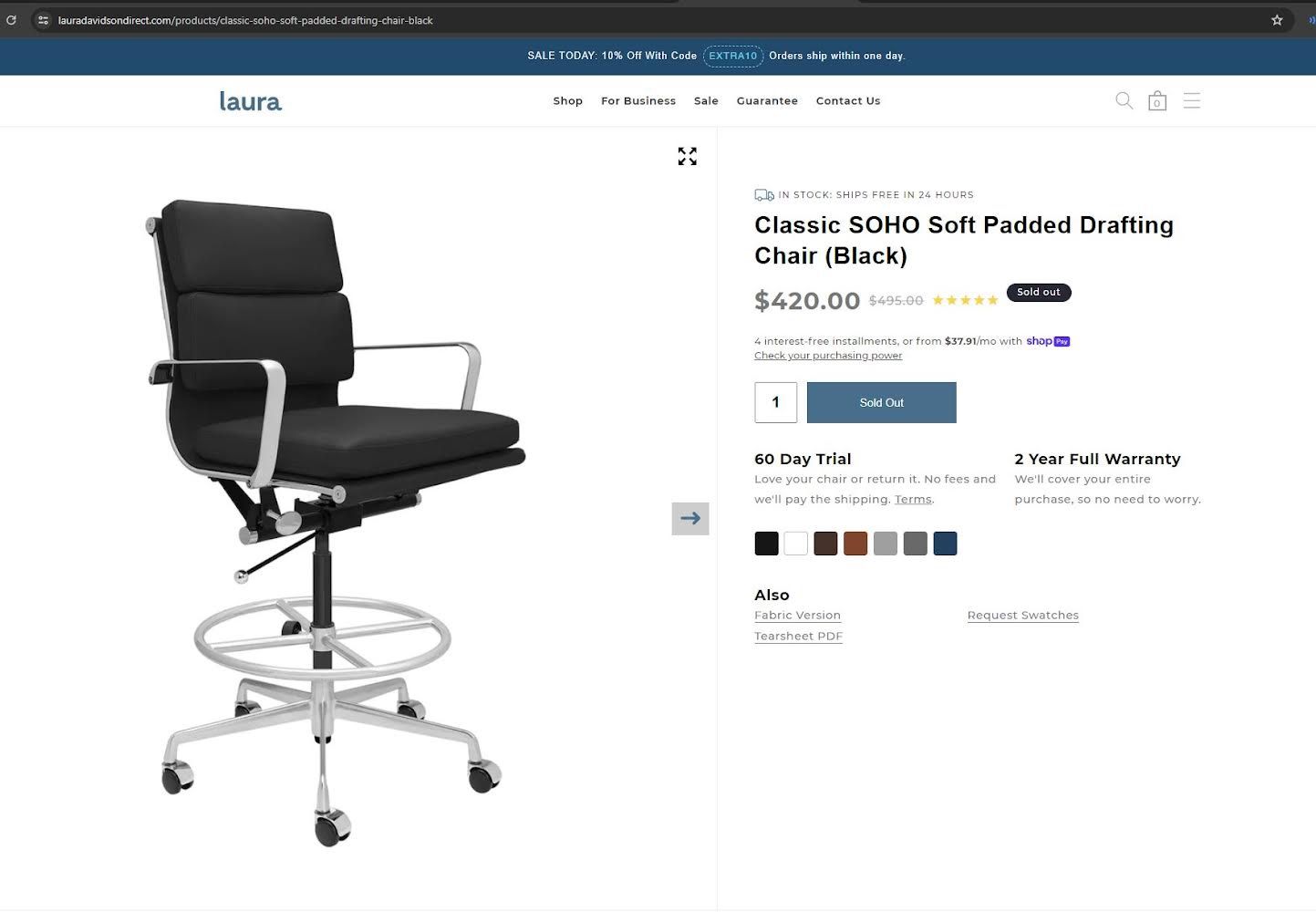 Laura Davidson SOHO Drafting chair, Eames Office Chair
