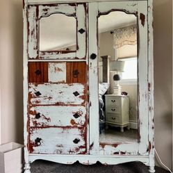 Spacious! Distressed Armoire/Wardrobe/Dresser