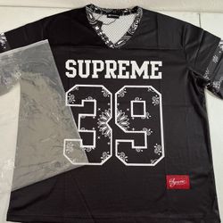 Supreme Jersey Black& White 39 Bandana FootBall Size L
