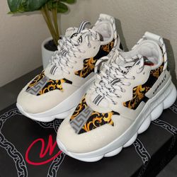 Authentic Versace Chain Reaction Sneakers — Baroque Print
