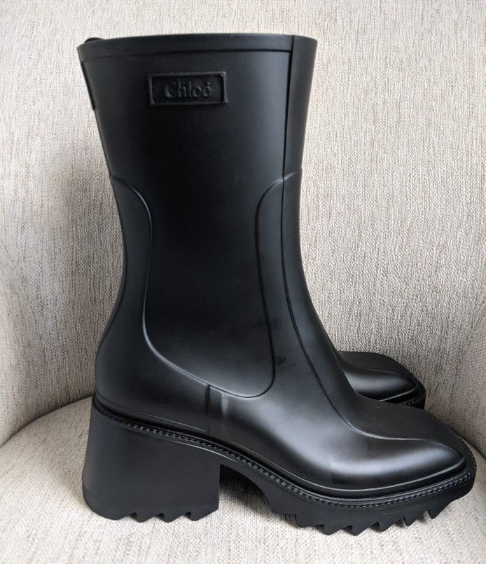 Chloe Betty Boots PVC Rubber Size 10