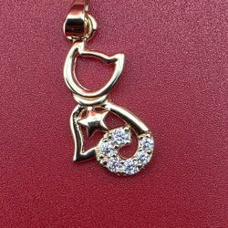 ✨ MOISSANITE CAT & MOON PENDANT | 925 STERLING SILVER ✨