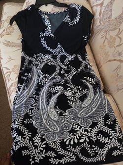 Black & White Paisley Print Wrap Dress