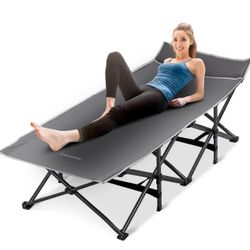 Camabel Folding Camping Cots for Adults Heavy Duty 79”x31” Extra Wide Potable Sleeping Cots for Adults Supports 400 LBS Cot Bed for Backpacking Travel
