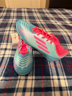 Adidas F50 League x Messi FG/MG soccer cleats in the 'Flash Aqua Size US 5
