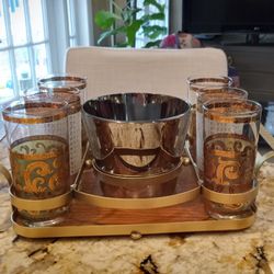 Vintage Glassware with Caddy