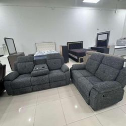 LIVING ROOM - SOFA Y LOVESEAT - RECLINABLE DE MANERA MANUAL - CON PORTA VASOS.. ❗NUEVO EN TIENDA CON DESCUENTO❗ ESCRIBAN PARA MÁS INFORMACIÓN 