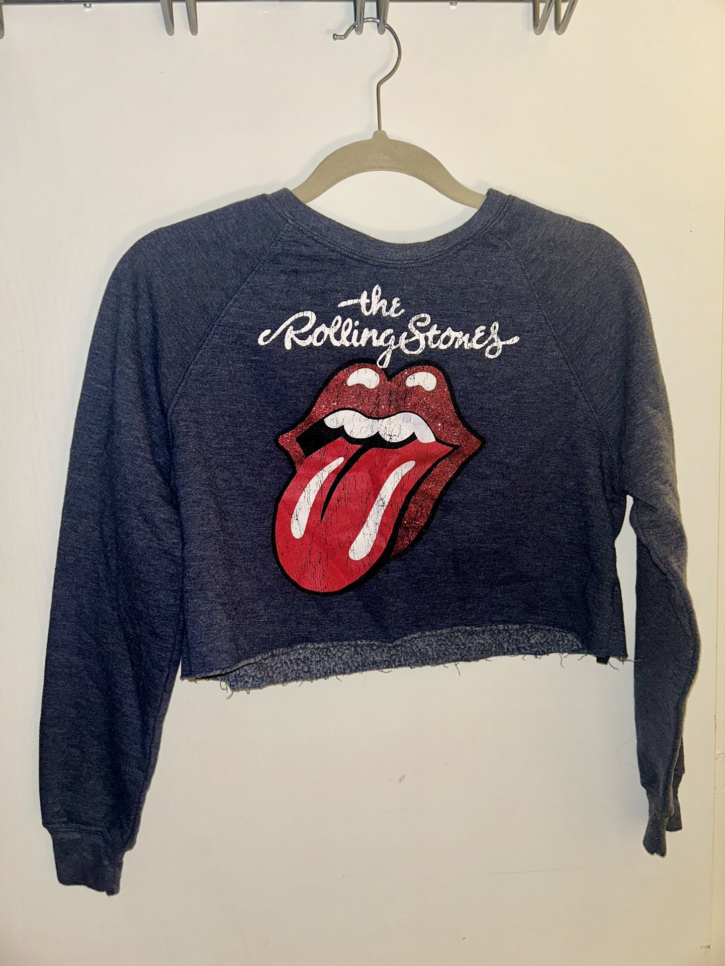 Rolling Stones Fleece Crop Top Crewneck