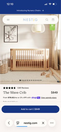 Nestig Wave Crib and Newton washable Mattress