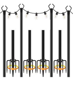 String Light Poles 4 Pack