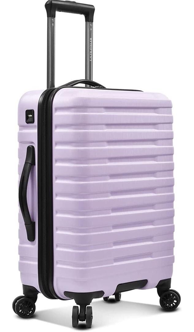 U.S. Traveler Boren Polycarbonate Hardside Rugged Travel Suitcase Luggage with 8 Spinner Wheels, Aluminum Handle, Lavender, Carry-on 22-Inch, USB Port