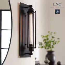 Modern Industrial Black Wall Sconce – Metal Cage Vanity Light Fixture 