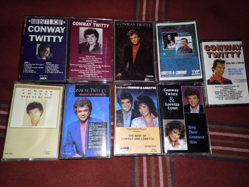 Conway Twitty And Loretta Lynn Lot Of 9 Cassettes