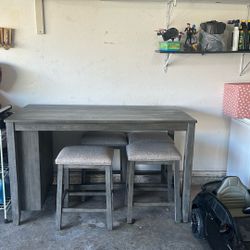 Grey Tall Table With Chairs 