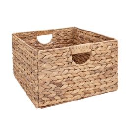 Seville Classics Water Hyacinth Storage Basket, 4-pack