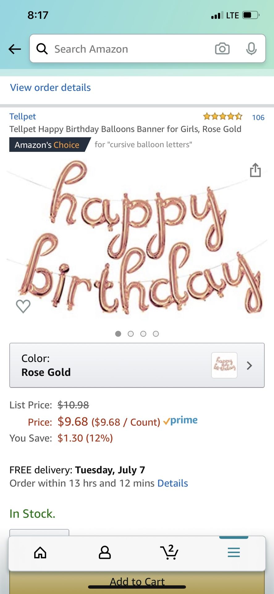 Rose gold birthday decorations