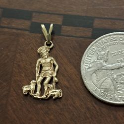 14k San Lazarus Gold Pendant Dije De Oro
