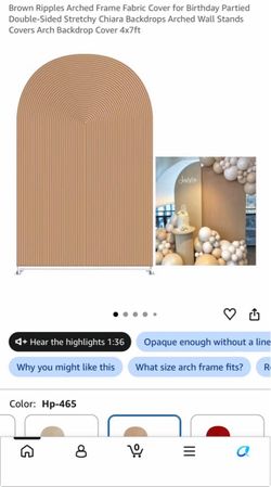 Arched Backdrop Fabric Cover 4x7ft Brown Ripple