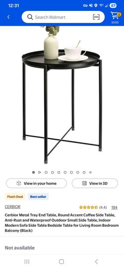 Tray end table, black