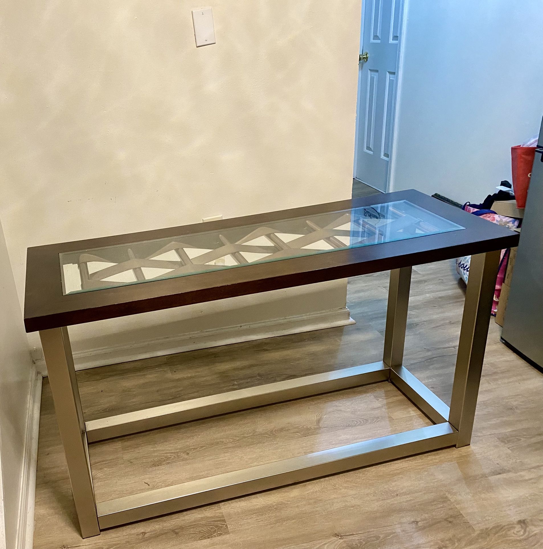Beautiful Metal And Glass Console Table