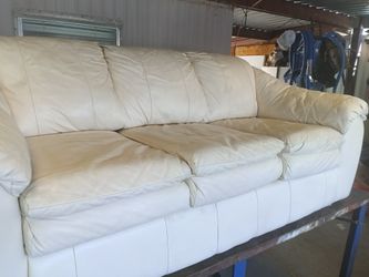 Gorgeous White Leather Couch   $400