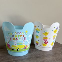 Easter bucket white and blue, New
