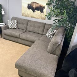 Mahoney Chocolate 2pc Sectional Sofa w/ RAF Chaise  