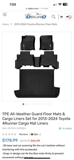 New 4Runner All-Weather Floor Liners Laser Precise Fit