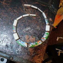 Vintage 1950s Japanese Porcelain Chocker Necklace