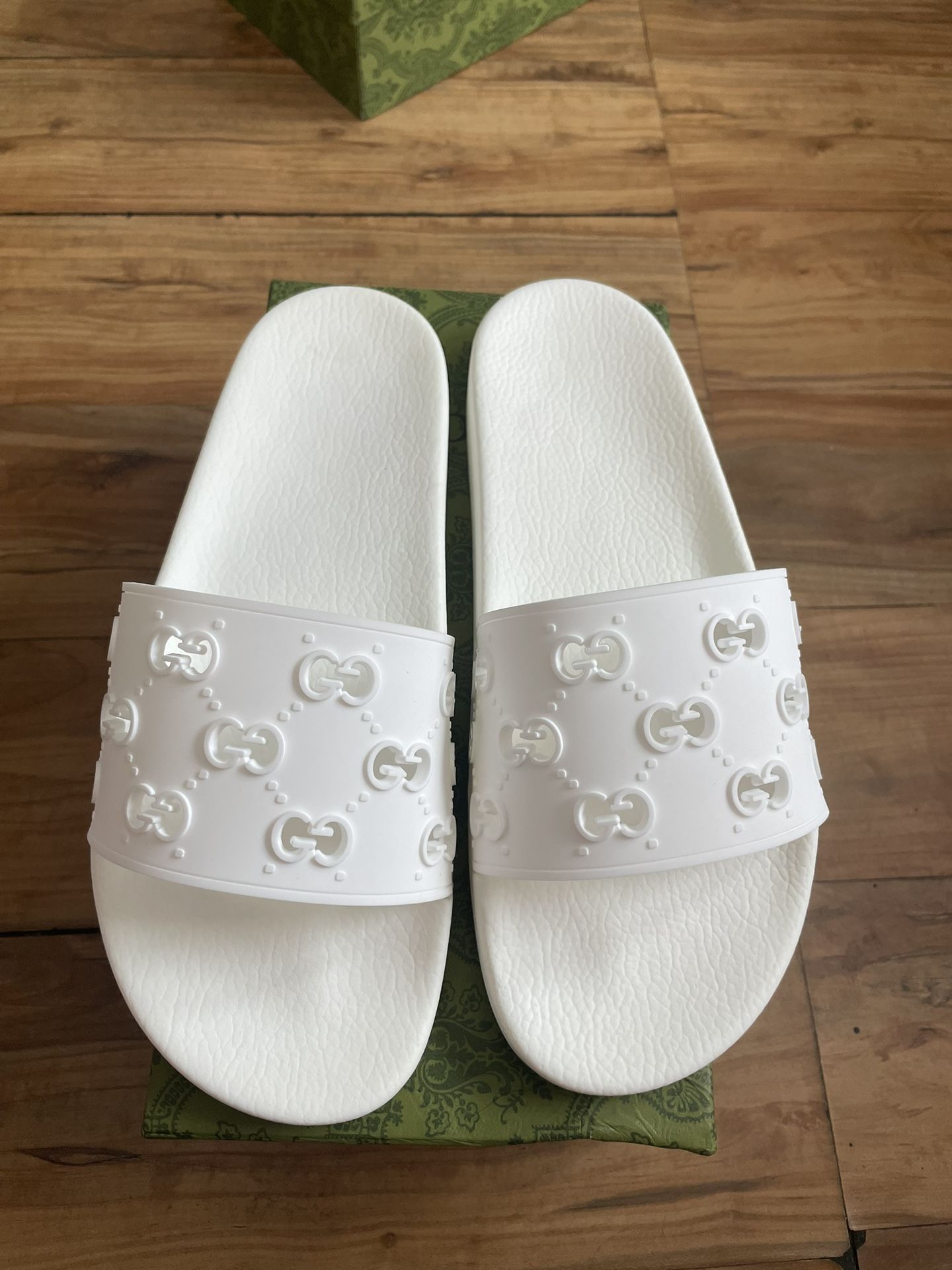 Gucci White Slides 