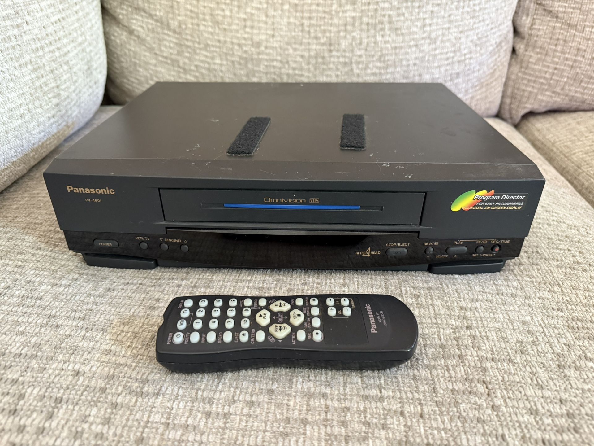 Panasonic PV-4601 VCR 4 Head VHS Player Blue Line W/Remote Tested Working