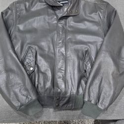 Vintage Members Only Grey Leather Jacket 
