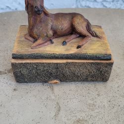 Unique Vintage Horse Resin Jewelry trinket Keepsake Box