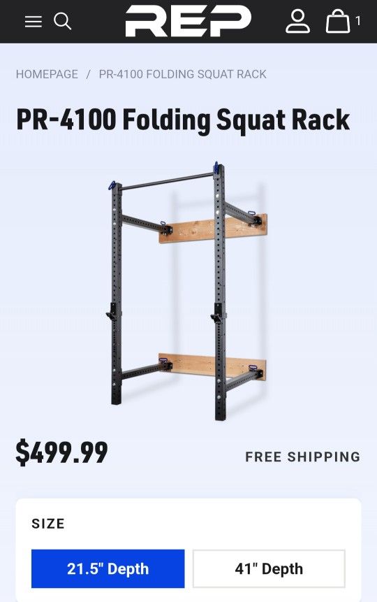 Rep Fitness Foldable Power Rack 21.5 Inch Deep