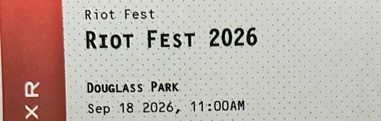 Riot Fest 2026 Concert Ticket two Friday