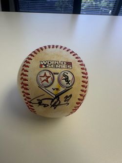 Houston Astros 2005 World Series Rawlings Baseball Autographed Brad Lidge Geoff Blum Chicago White Sox Jersey MLB