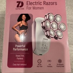Electric Razors for Women Legs: Rechargeable Body Shaver - Waterproof Wet Dry Hair Remover - Trimmer for Lady Face Underarms (Pink)