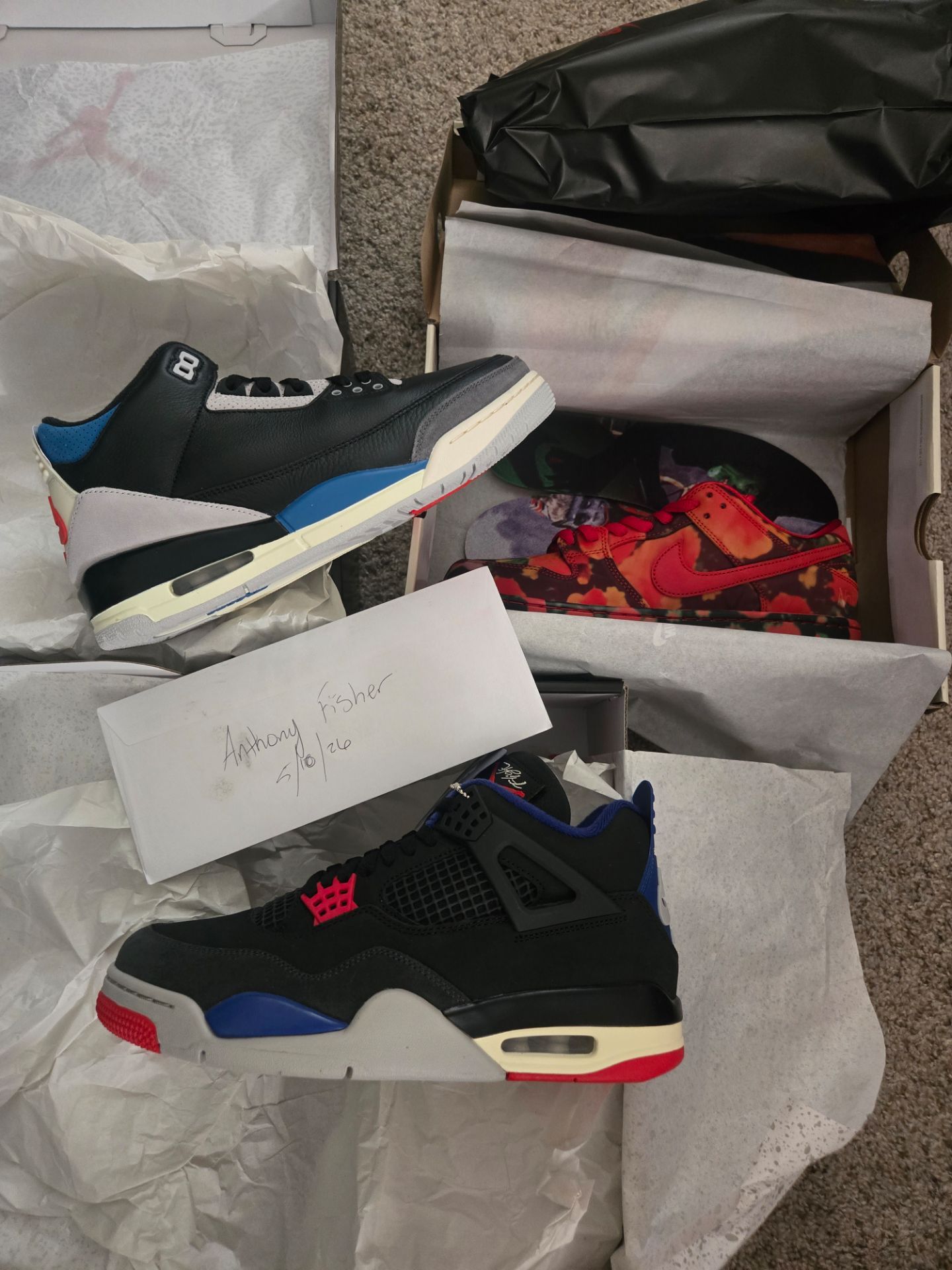Jordan 3s 4s and 11s and some SB Wizard of Oz