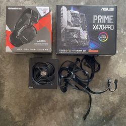 Asus Motherboard Prime X470-Pro Steelseries Artics 7 & CoolerMaster Power Supply