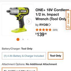 Ryobi Cordless 3-Speed 1/2 in. Impact Driver
