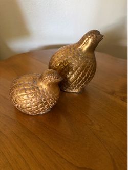 Brass Quail set of 2