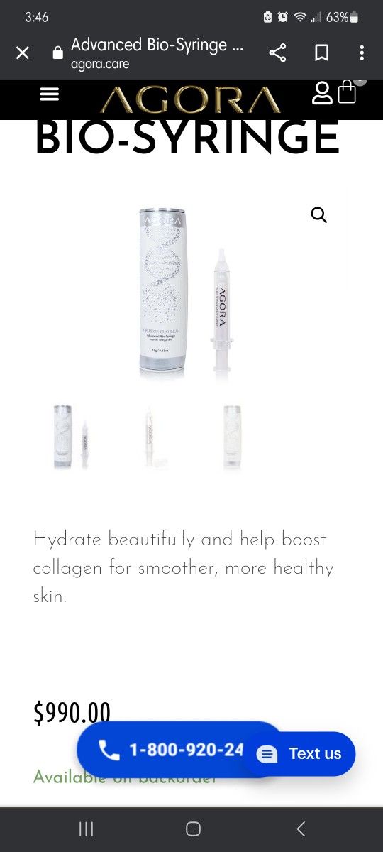 Agora Cellexir Platinum Advanced Bio Syringe