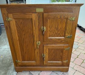 Wooden Ice Box Cabinet replica