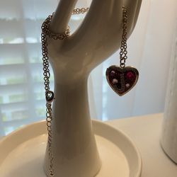 Necklace Heart Locket with J Initial