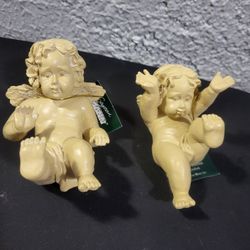 Set Of 2 Vintage Willow Brook Collection  Ornament By Seymour Mann Cherub...