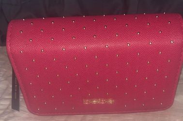 Bebe Red Studded Clutch Bag