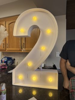 LIKE NEW- Foam Number 2 With Lights (3’ Tall)