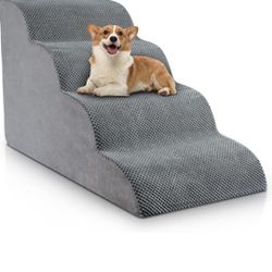 Dog Stairs for High Beds, 4-Step Pet Stairs
